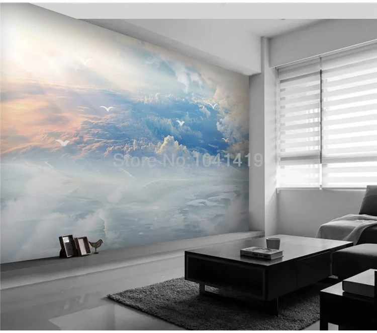 sala, TV, sofá, quarto, pintura de parede de fundo, 3 D