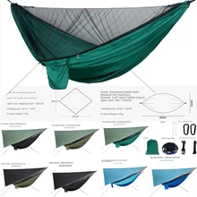 

Camping Hammock Mosquito Net and Hammock Canopy Portable Nylon Hammock Rain Fly Tree Straps for Hiking Camping Survival Travel