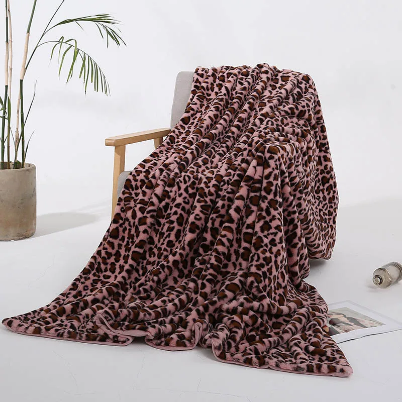 Роскошное большое теплое толстое одеяло плюшевое уютное леопардовое одеяло для кровати диване мягкое удобное одеяло из искусственного меха кролика s