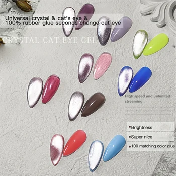 

8ml Shiny Cat Eye Nail Polish Colorful Nail Art Polish Bright Silver Enamel Lacquer Soak Off UV Gel Glitter Nail Polish TSLM2