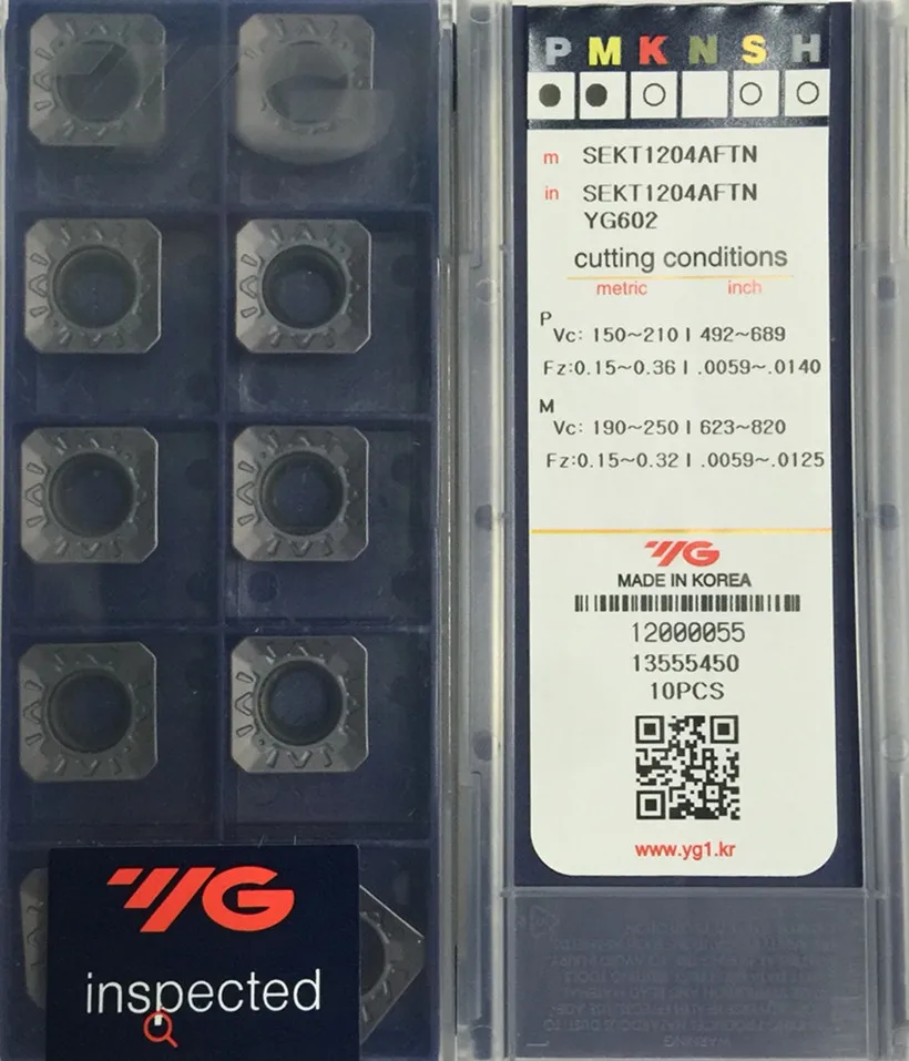 YG-1 SEKT1204AFTN SEKT12T3AGTN SEKT13T3AGTN SEMT1204AFTN SEMT13T3AGSN YG602 Carbide Insert SEKT Inserts