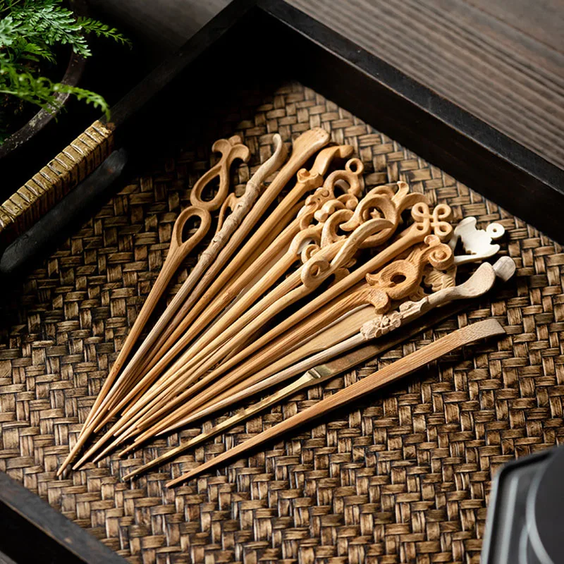 1pcs Bamboo tea needle Six Gentlemen Kung Fu tea set lotus accessori Puer Tea Needle tea needle set