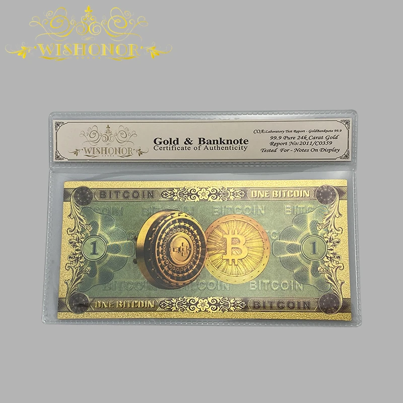 24k gold banknotes bitcoins 10 pieces 