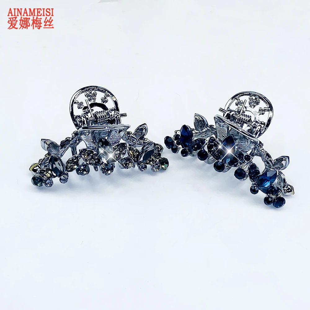 Hair Accessory Hair Clip Jewelry Accessories Retro Crystal Flower Hair Claw Crab Clip For Women Girls Hairpin Jewelry Rhinestone Leaf Wedding Hair