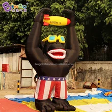 4 м высота надувной черный орангутанг Холдинг самолет мультфильм индивидуализированный реклама обезьяна модель игрушки