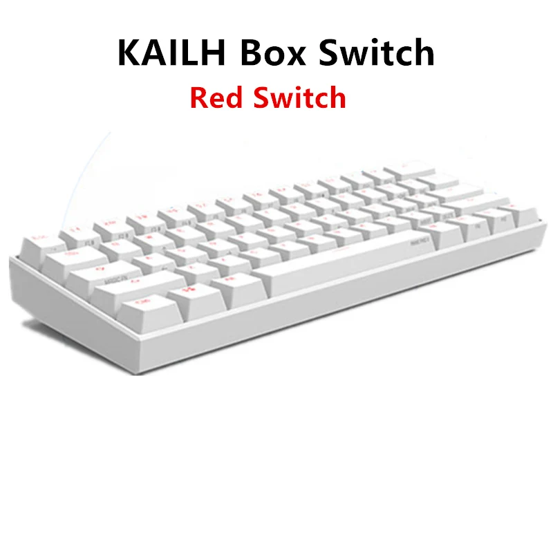 Anne Pro 2 Bluetooth 4,0 60% механическая клавиатура KAILH коробка переключатель 61 клавиши беспроводной тип-c Проводная RGB подсветка мини игровая клавиатура - Цвет: Red Switch White