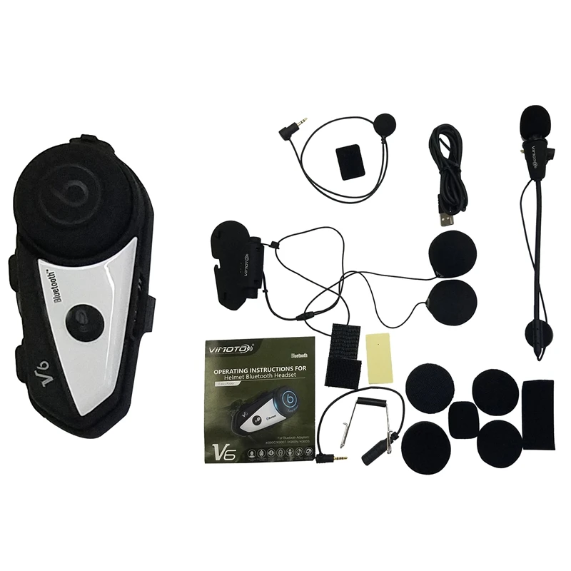 

ABKT-V6 Bt Walkie-Talkie Motorcycle Helmet Headset Multi-Function Stereo Walkie-Talkie While Pairing 2 Different Bluetooth High-