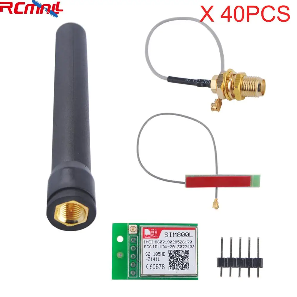 40PCS/lot SIM800L GPRS GSM Module with PCB Antenna & Black Bomb Slot Automatic MicroSIM Card FZ1036 |