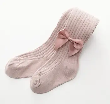 

Baby Leggings Spring and Summer Cotton Girl Bow Double Pin Pantyhose Baby Fine Vertical Bar Big Butt Panty Pants