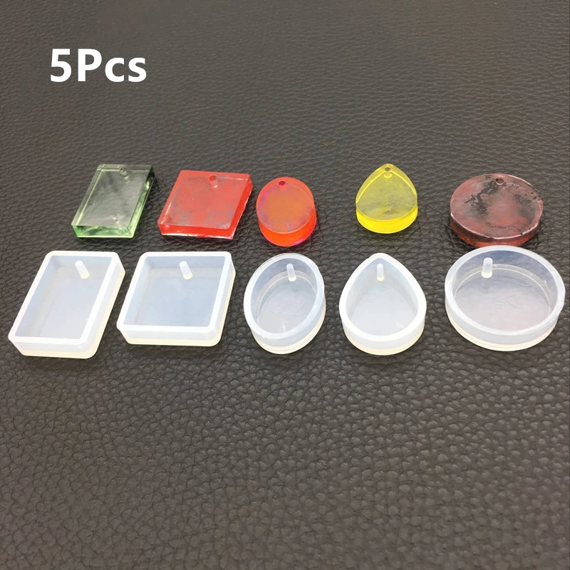 5pcs Silicone Mould Set Craft Mold For Resin Necklace jewelry Pendant~Making new