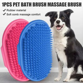 

2019 Dog Groom Brush Pet Bath Comb Brush Massage Rubber Comb Adjustable Ring Handle for Pet Cat and Dogs