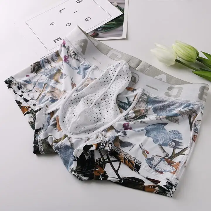 Нижнее белье, мужские боксеры, сетка, cueca masculina, слон, нос, ropa interior hombre, дышащие мужские боксеры, трусы-боксеры из Ice Silk para hombre