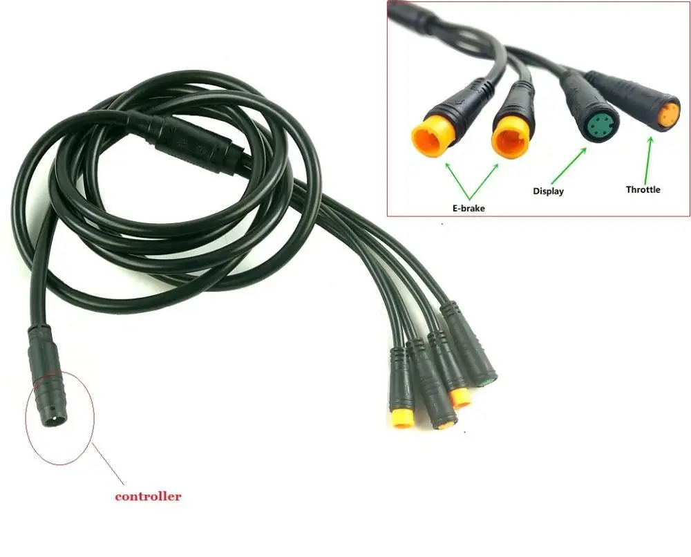  KT 36v 48v 15A controller with KT LED/LCD display FT-21X thumb throttle 1to 4 cable - 4000530920191