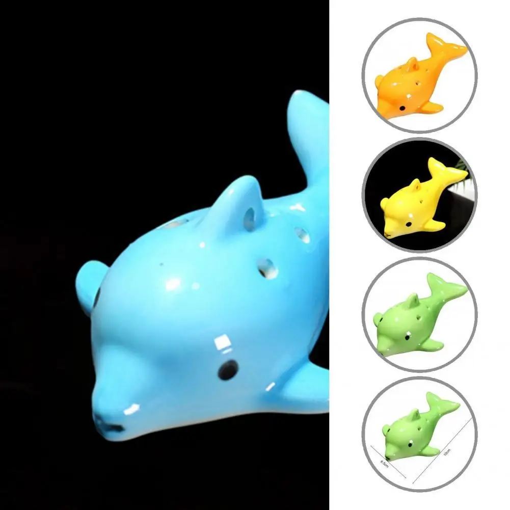 

Good Craftsmanship Melodious Big Dolphin 6-Hole Ocarina Ceramic Ocarina Instrument Easy to Hold for Starter