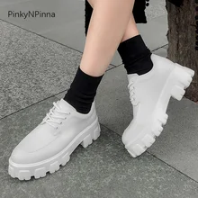 Новинка года; женская обувь из натуральной кожи; Милая повседневная обувь из мягкой воловьей кожи на плоской платформе; оксфорды на шнуровке в уличном стиле; элегантный стиль