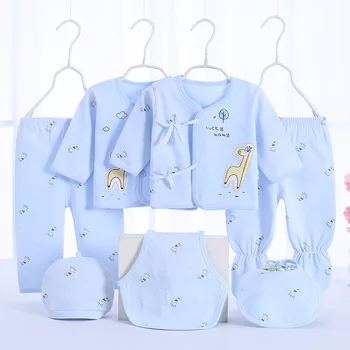 

7 Pcs Newborn Baby Clothing Set Baby Girl Boy Underwear Autumn Warm Baby Clothes Cotton Cartoon Cute Unisex Infant Clothing Suit