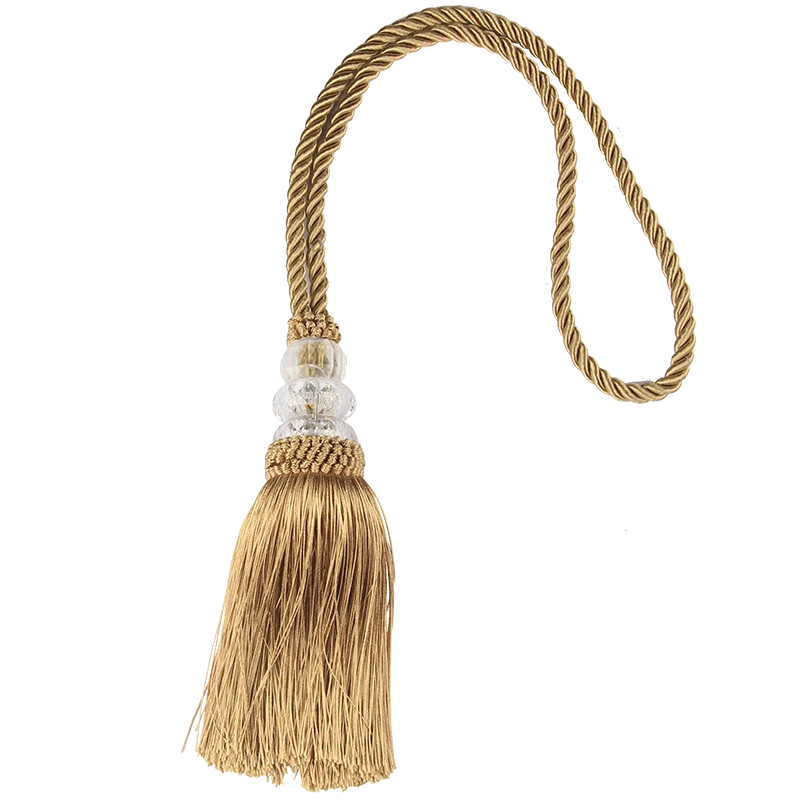 2PC Crystal Beaded Tassel Curtain Tieback Decorative Cord for Curtains Buckle Rope Room Accessories