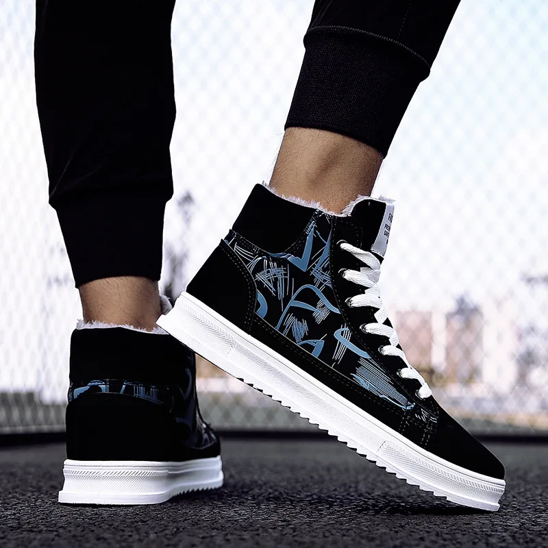 

2020 New Style Spring Hight-top Canvas Korean-style Trend Casual Versatile Shoes Spring Men Sports Cotton-padded Shoes MEN'S SHO