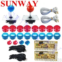 2 плеер аркадная Кнопка джойстик DIY комплект контроллера для Windows и Raspberry Pi+ 8 способ микропереключатель джойстиками и кнопочный переключатель