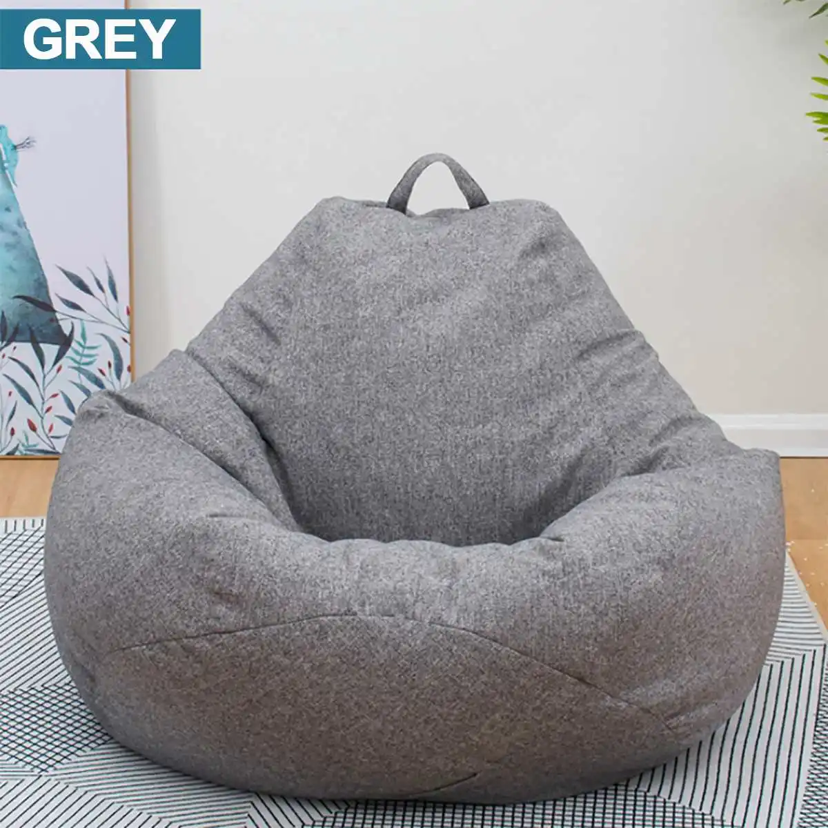 Dark gray M Диван-сумка, чехол для дивана, шезлонг, кресло, диван, османское сиденье, мебель для гостиной, без наполнителя, Beanbag, кровать, пуф, пуховый диван, ленивый, татами - Цвет: Dark gray M