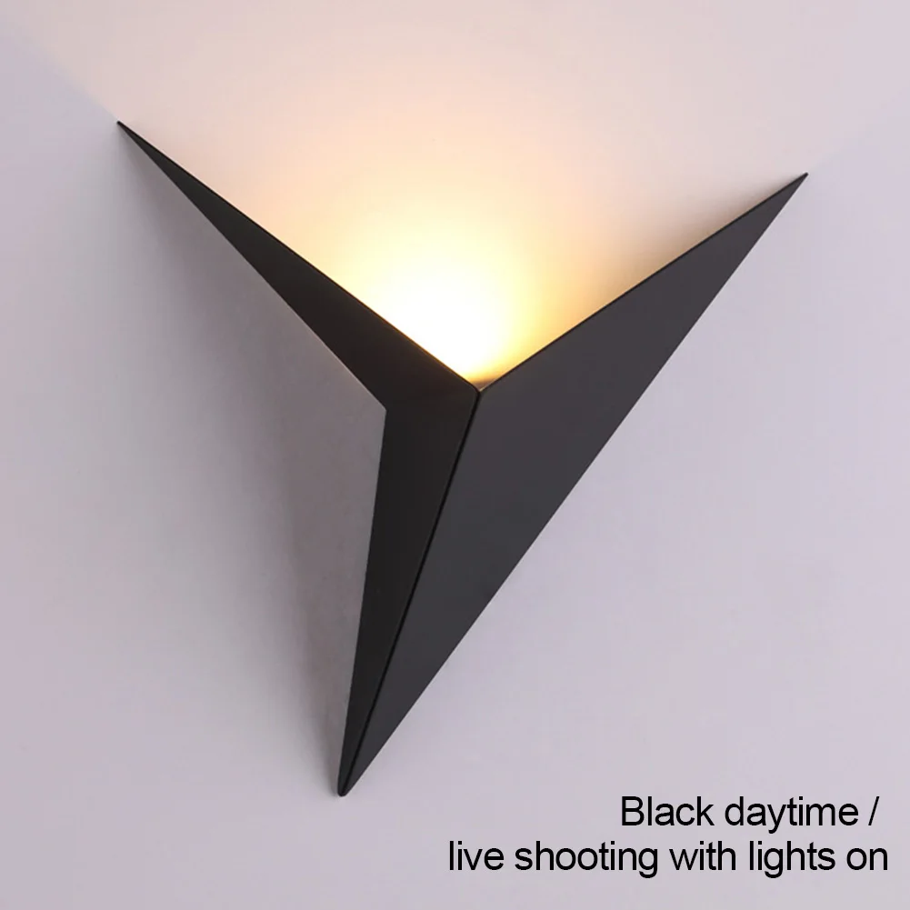 

Nordic Style Triangle Shape Bedroom Hallway Minimalist Iron Home LED Wall Light Living Room Modern Corridor Sconce Decoration