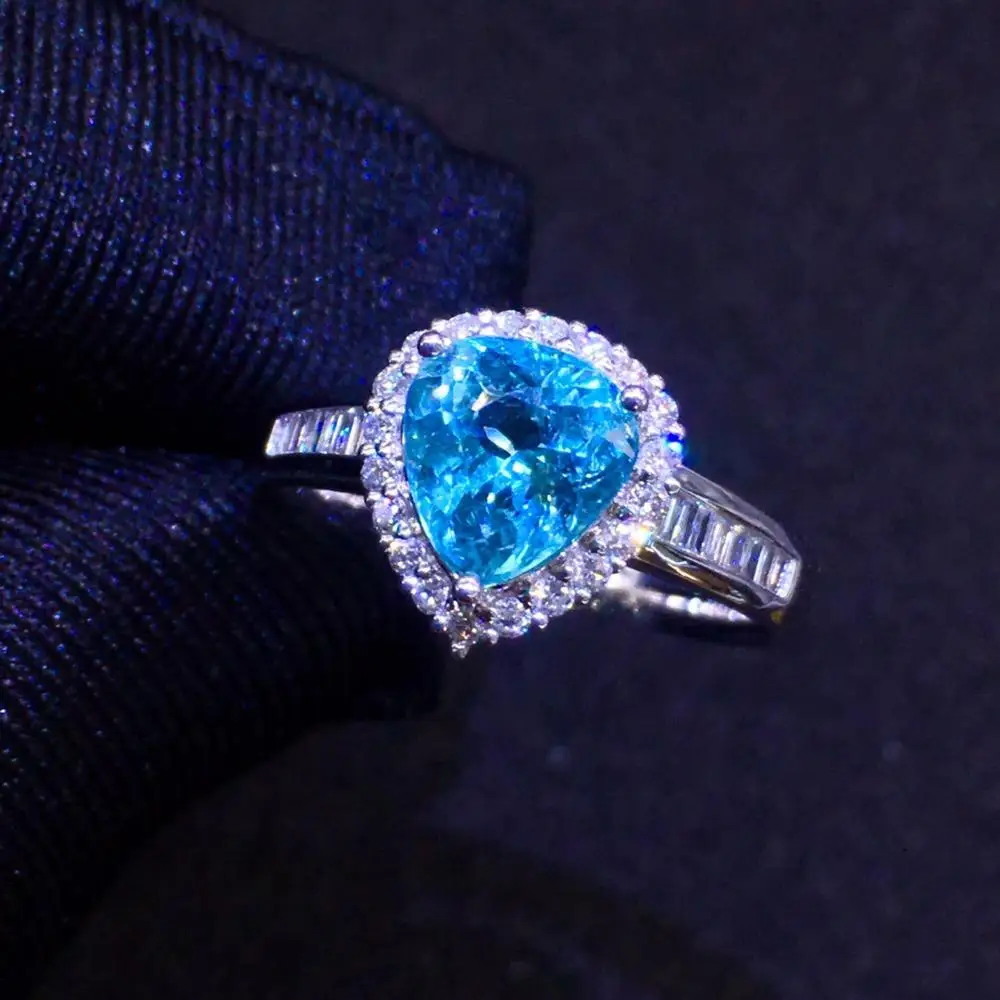 Paraiba турмалиновая подвеска чистый 18 К золото ювелирные изделия Настоящий Параиба драгоценный камень турмалин 1.64ct AGL сертифицированная подвеска ожерелья