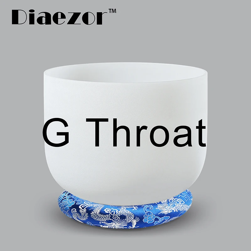 G Throat Diaezor 8 дюймов идеальный шаг C/D/E/F/G/A/B чакра матовый кристалл поющая чаша с 4 аксессуарами - Цвет: G Throat