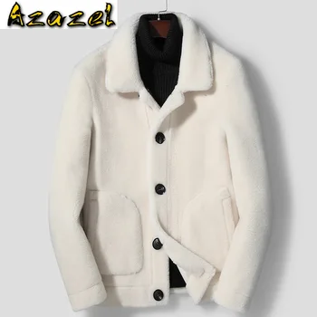 

Azazel Genuine Suede Leather Jacket Men 100% Wool Fur Coat Male Winter Clothes Mens Double-side Wear Jackets Ropa Hombre LXR862