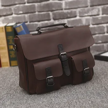 

PU Leather Casual Business Messenger Large Capacity Briefcase Trend Shoulder Bag Men's Leather Handbag