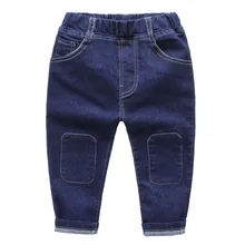 Осенние новые стильные джинсовые брюки в Корейском стиле детские джинсы с рисунком для мужчин и женщин