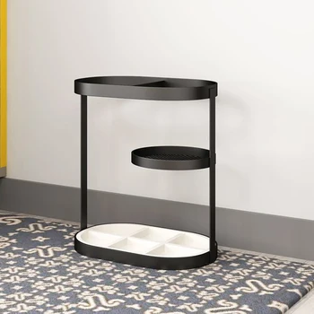 

Black Entryway Metal Umbrella Stand Holder Assembled Umbrella Storage Rack Long/Short Folding Umbrella Holder Organizer