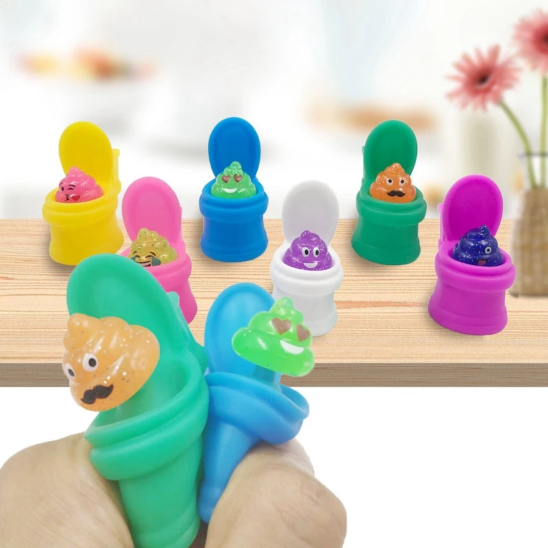 10Pcs Cute Cartoon Toilet Pinches Squeeze Funny Toy Decompression Tricky Stresses Relief Fidget Toys | Игрушки и хобби
