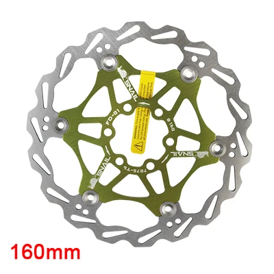 Улитка горный велосипед MTB DH 6 дюймов 160 мм поплавок вращающийся диск тормозного ротора велосипедные роторы - Цвет: Зеленый