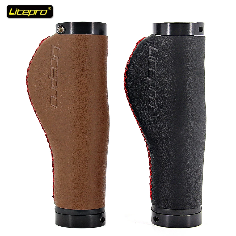 

Litepro MTB BMX Road Cycling Handlebar Grips Anti-Skid PU Leather Bicycle Grips Mountain Bike Lock On Bicycle Handlebar End Grip