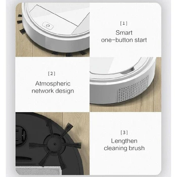 

3In1 Smart Sweeping Robot Vacuum Cleaner High Coverage Auto Big Suction Sweeper For Flat Floor Such As Marble, Tile, Wood Floor