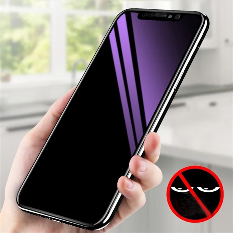 Закаленное стекло для защиты от шпионов для Apple iphone X XR XS 11 Pro Max, защитная пленка синего цвета для iphone XS Max, защита экрана