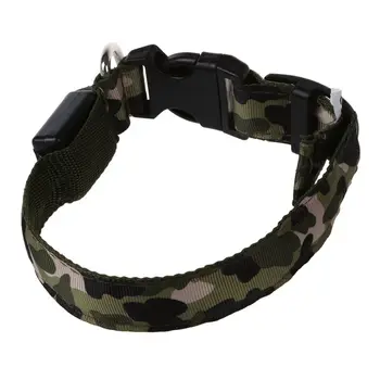

Green L, Pets Dog LED Leopard Night Safety Collar Adjustable
