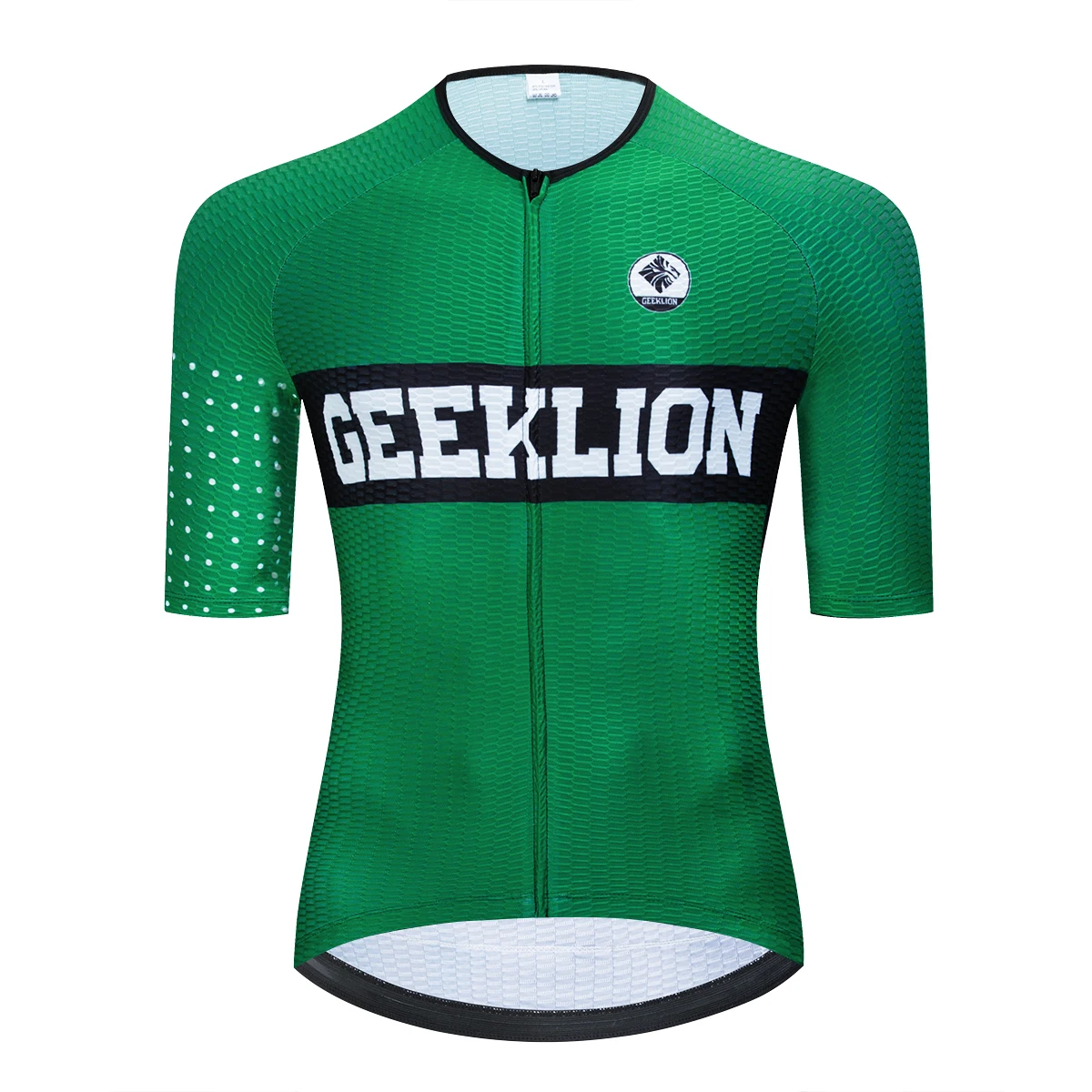 Short Sleeves Green Cycling Jersey Geeklion Racing Fit Neckless Mtb
