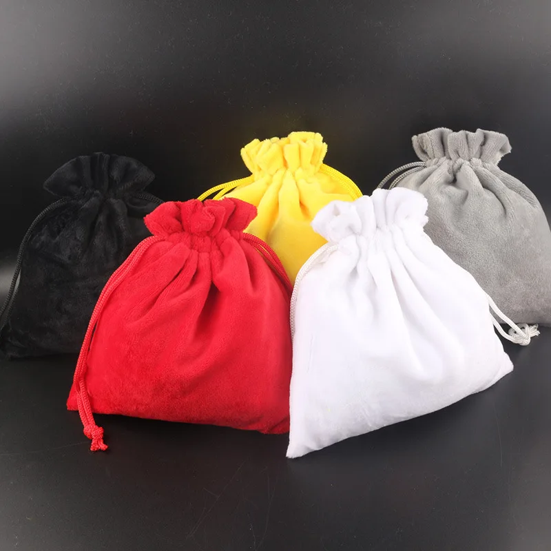 

10Pcs New Arrive 11.5x14.5cm Double Thickening Soft Velvet Candy Jewelry Packaging Pendant Earrings New Years Gift Bags