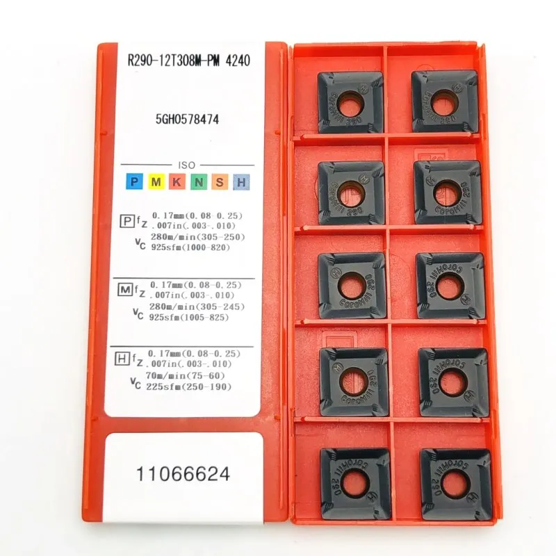 

R290-12T308M PM4240 4225 Carbide Milling Inserts CNC Lathe Cutting Tool for Indexable Lathe Tools High Quality Turning Inserts