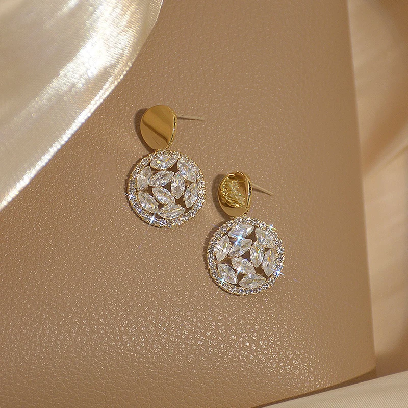 Zircon Wedding Jewelry Earrings 14k Luxury Zircon Stud Earring