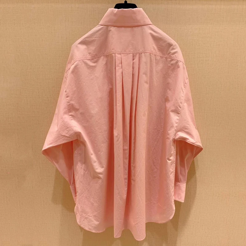 Women Solid Blouse Autumn Long Sleeve Loose Style Vintage Elegant Female Top New Fashion Cotton Shirts