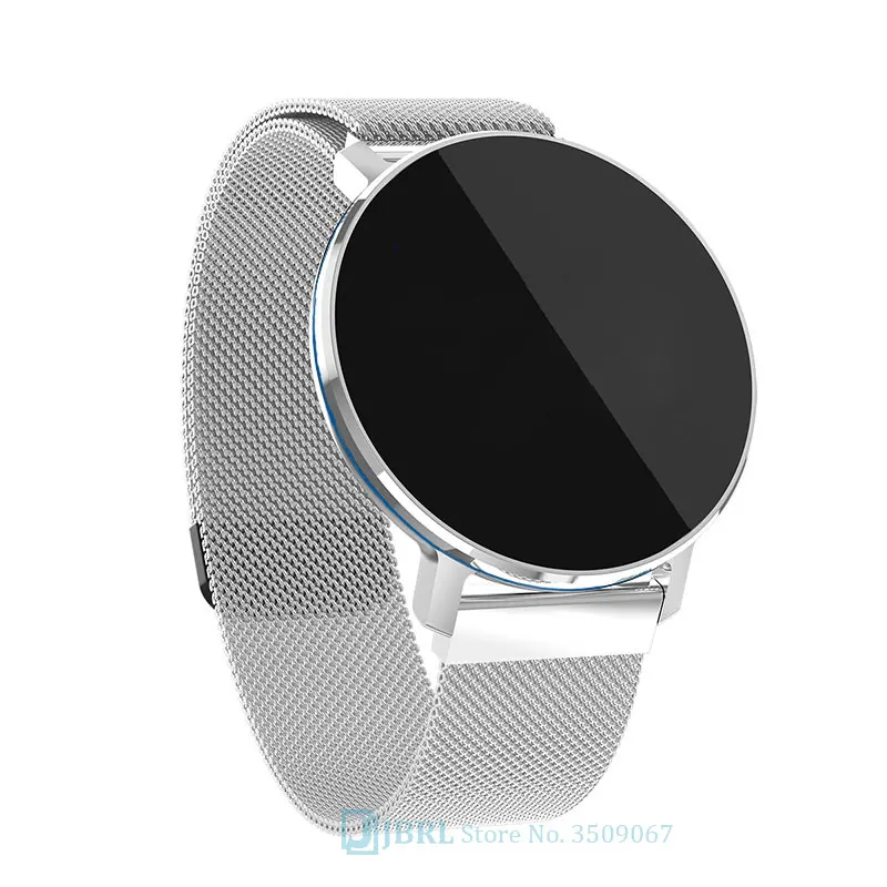 Круглые смарт-браслет Для мужчин Для женщин Smartband для Android браслет IOS смарт-браслет Фитнес трекер Нержавеющая сталь Модные Смарт-браслет