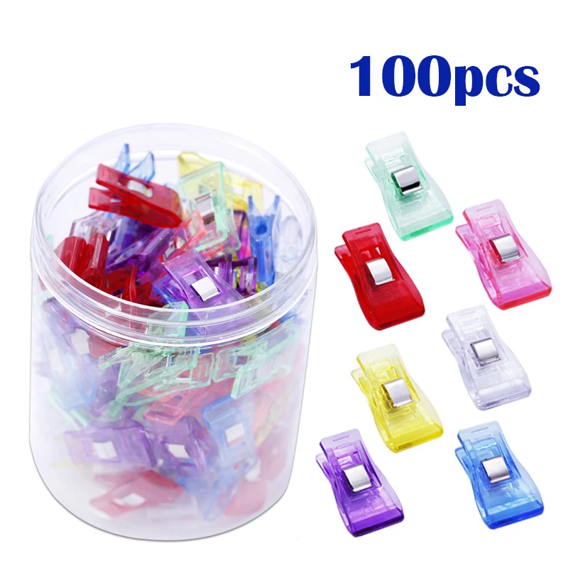 100pcs Sewing Clips Multicolor Craft Clips Sewing Binding Clamps Wonder Clips 