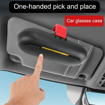 

Universal Car Interior Glasses Case ABS Sunglasses Box Sun Visor Buckle Built-in Fiber Velvet Protection Storage Box Bill Card