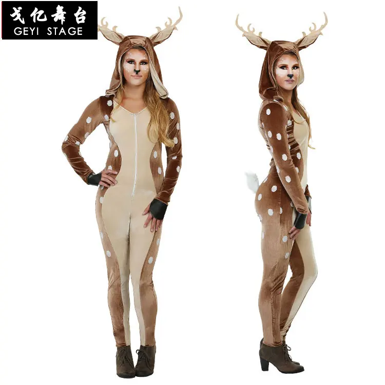 

COS Slim sexy sika deer Christmas Halloween performance costume sexy sika deer costume female deer suit