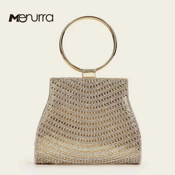 

Womens Crystal Rhinestone Evening Bags Wedding Clutch Purse Handbags Metal Wristlets Mini Party Bag Trunk Shape Purse Beach Bag