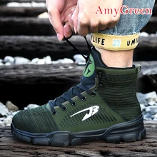 MoneRffi/Зимняя Мужская Рабочая обувь из хлопка со стальным носком; высокие ботинки с мехом; Мужская защитная обувь с защитой от проколов