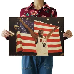 [H030] НБА Кобе C-Dynasty Ностальгический ретро плакат из крафт-бумаги экран для помещений кафе декоративная живопись
