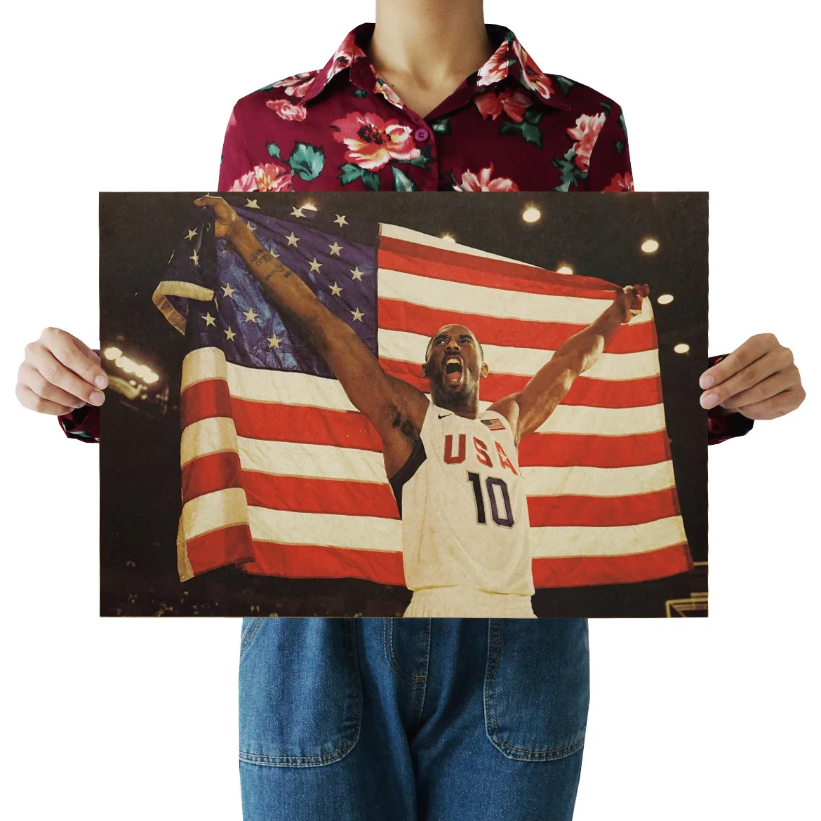 

[H030] NBA Kobe C- Dynasty Nostalgic Retro Kraftpaper Poster Indoor Bar Cafe Decorative Painting
